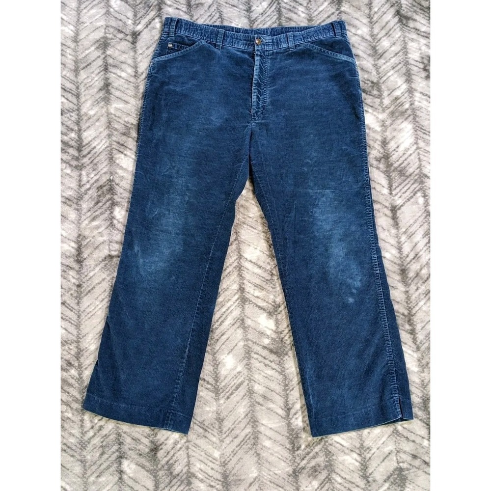 Vtg 70s Levi's Blue Corduroy Pants Mens 38x30 Wide Leg Loose Talon White Tab USA